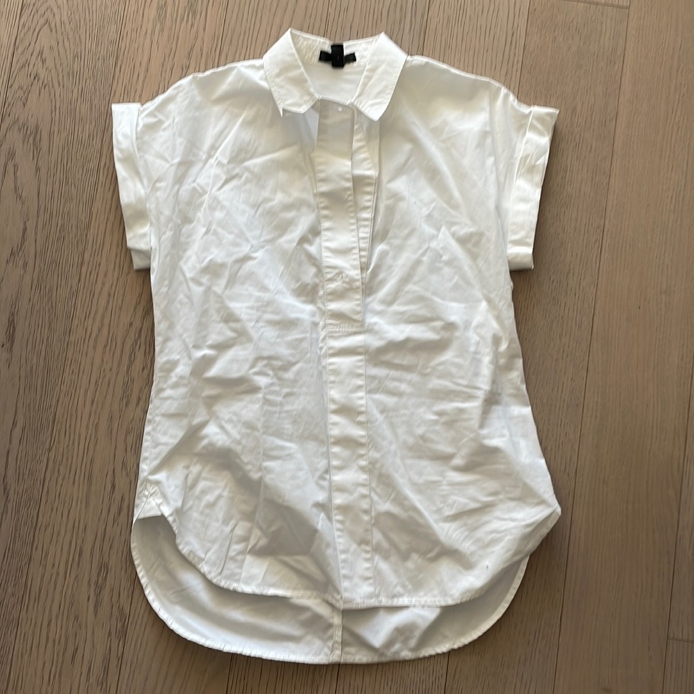 Jcrew White Short Sleeve Oxford shirt